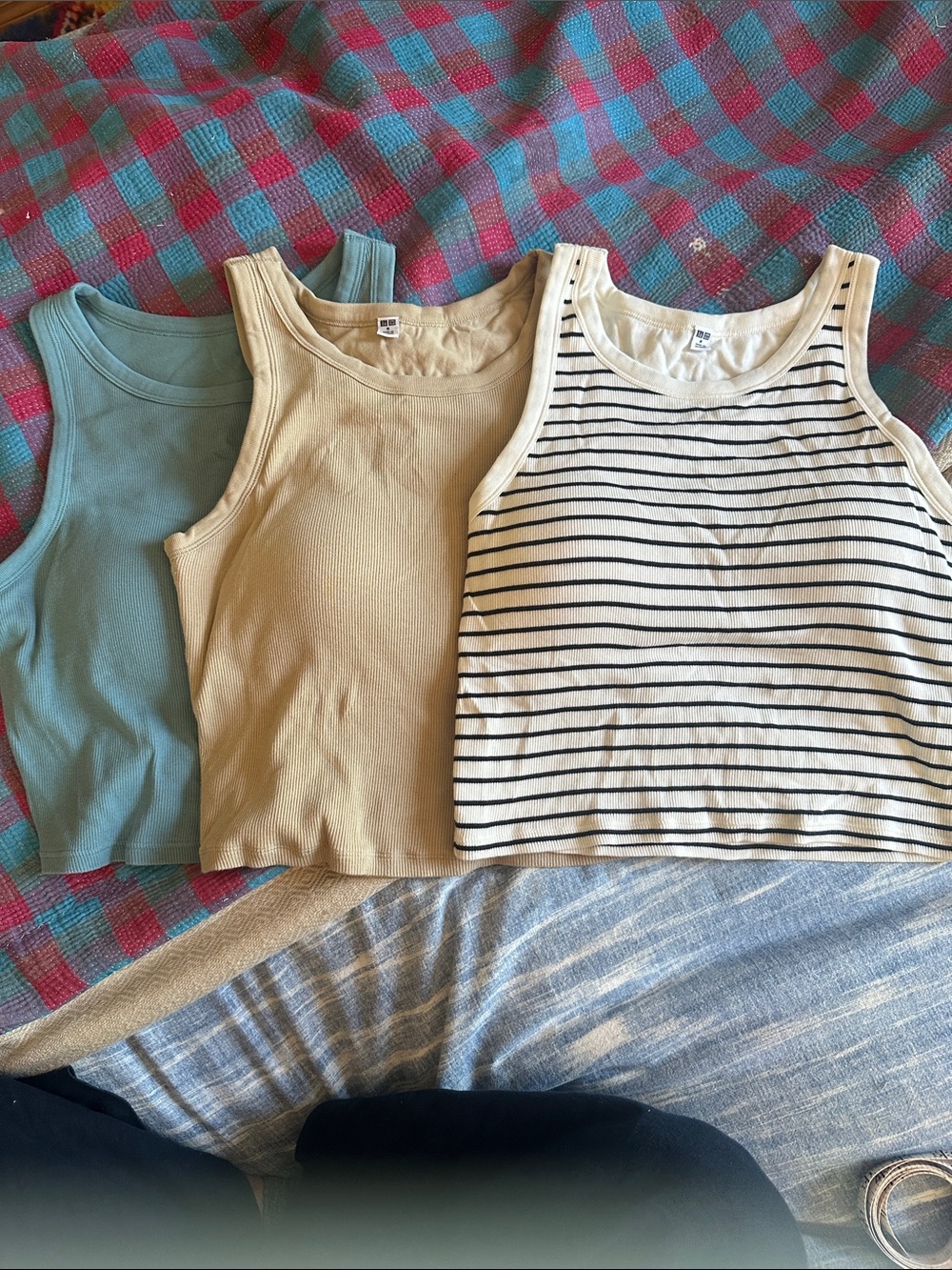 Uniqlo rib, cropped bra top bundle